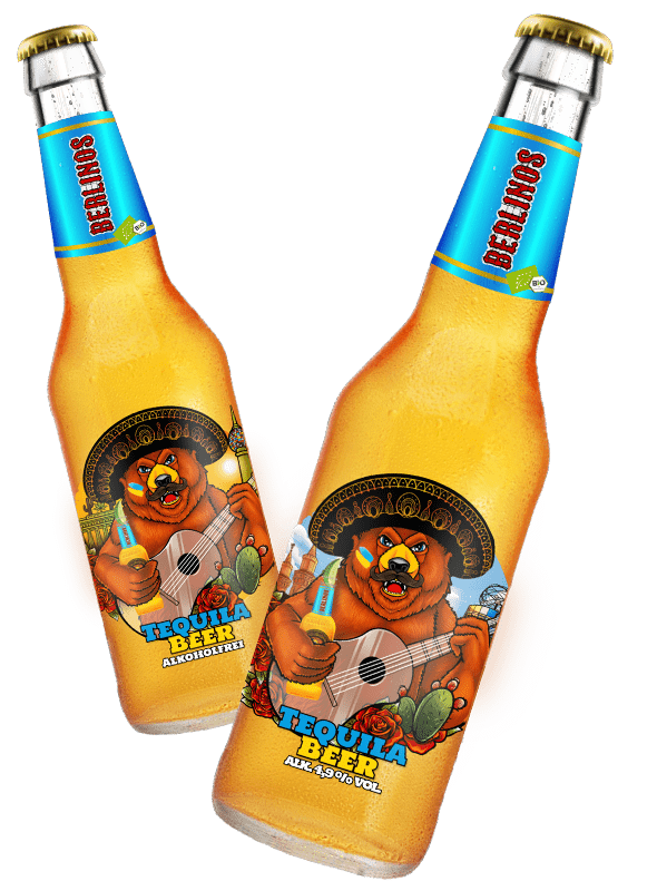 Berlinos zwei bierflasche blau