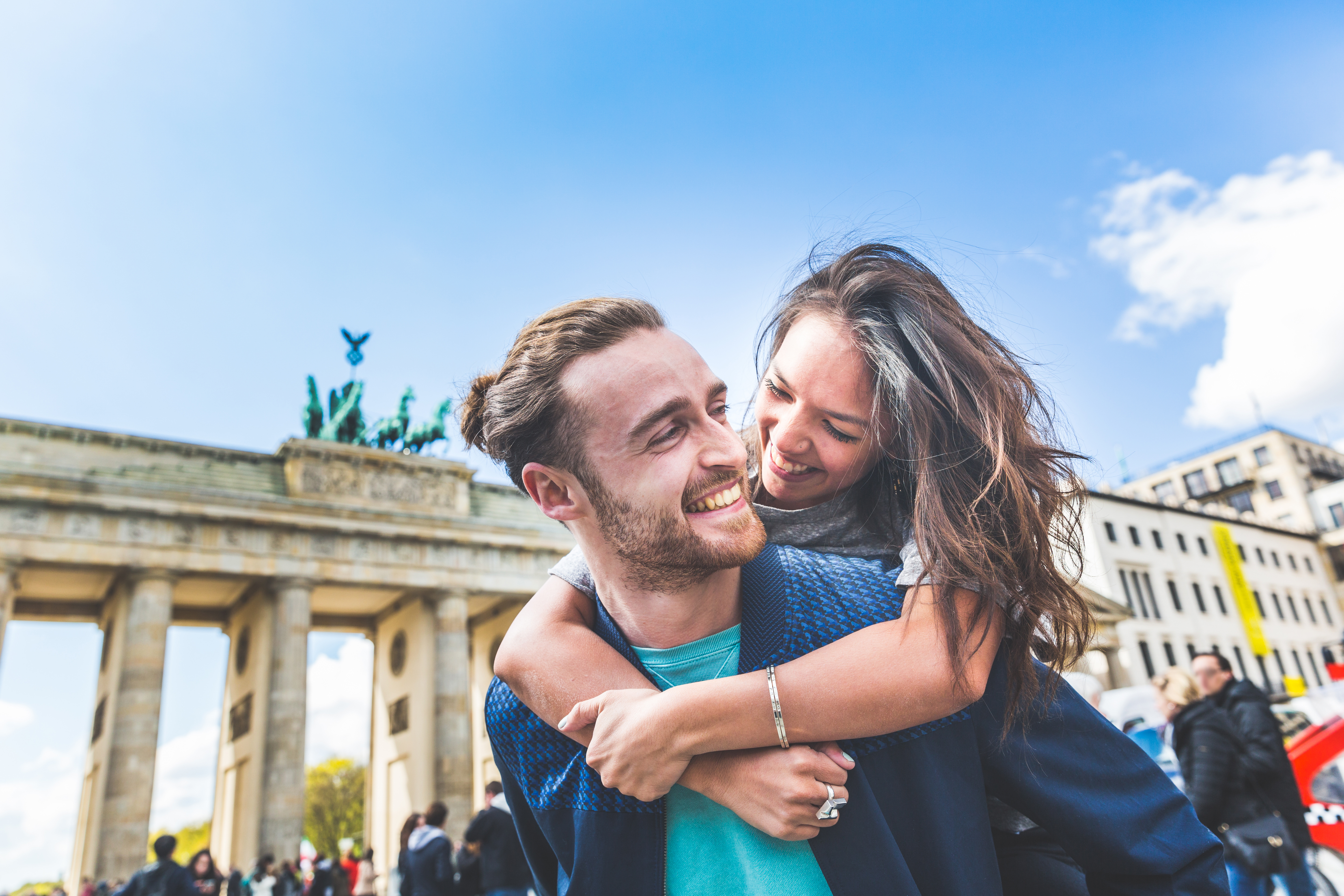 Happy,Couple,Having,Fun,In,Berlin.,Mixed,Race,Couple,,A